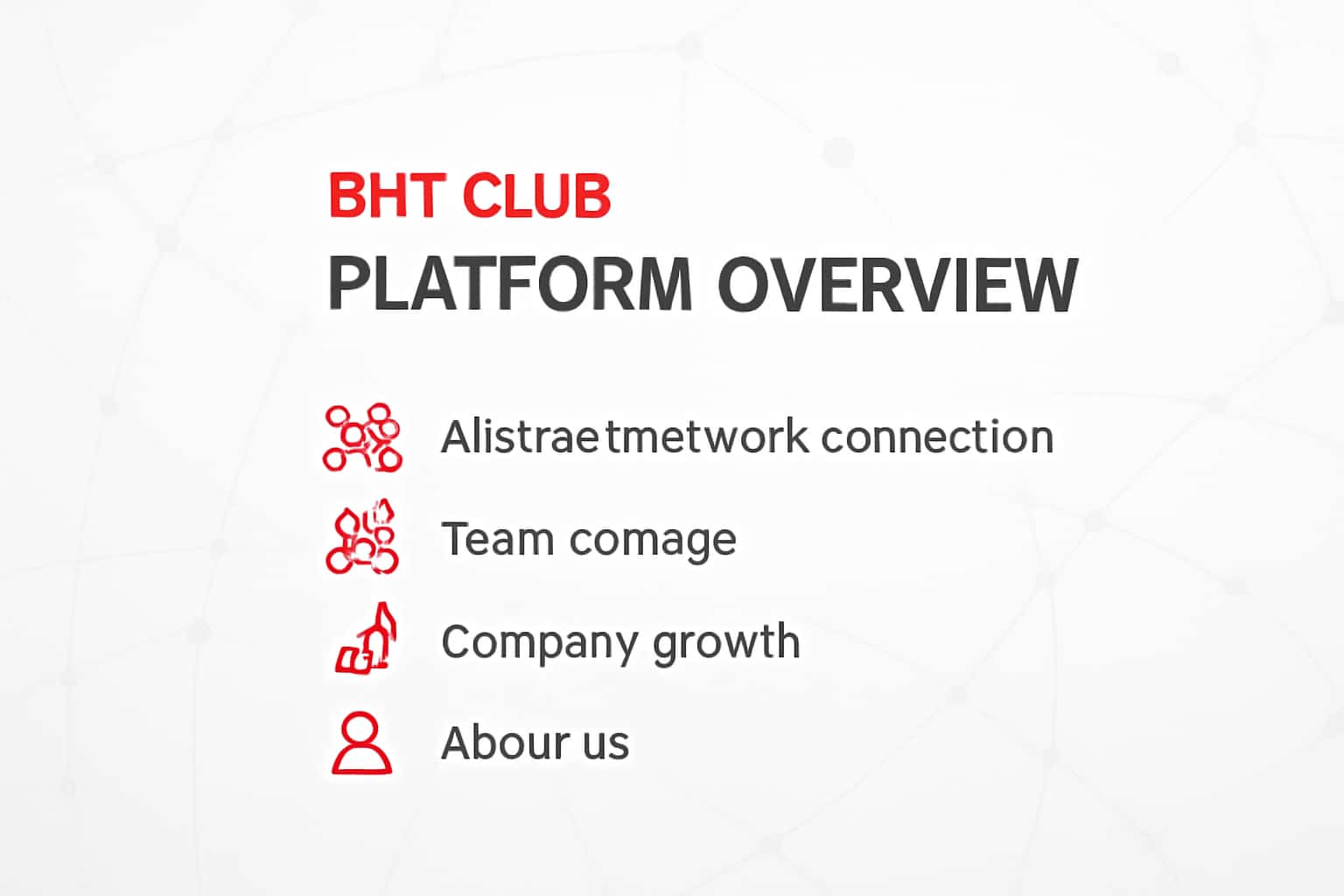 BHT Club Platform Overview Interface