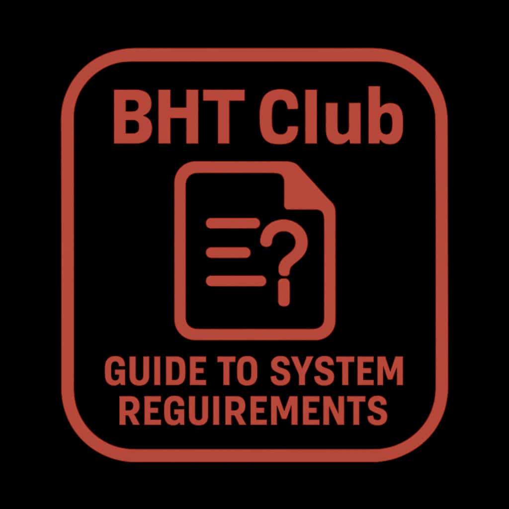 Badge representing BHT Club Guide to System Requirements.