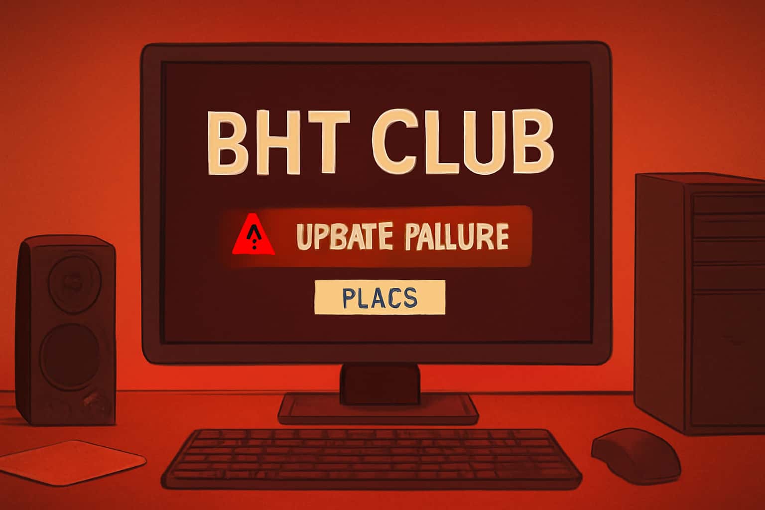 A professional banner illustrating the fixes for update failures in the BHT Club app.
