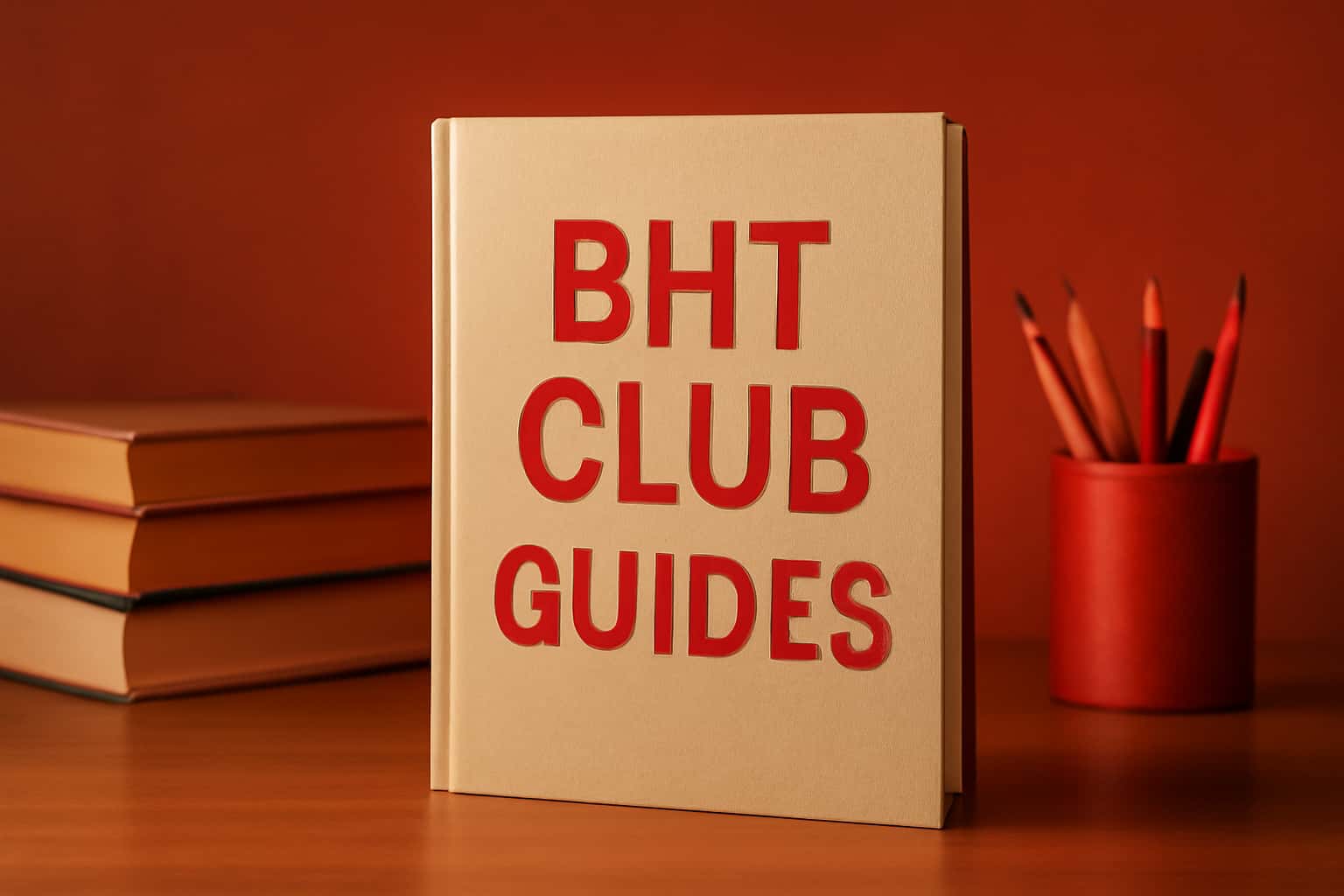 Informative scene showcasing BHT Club Guides with prominent text.
