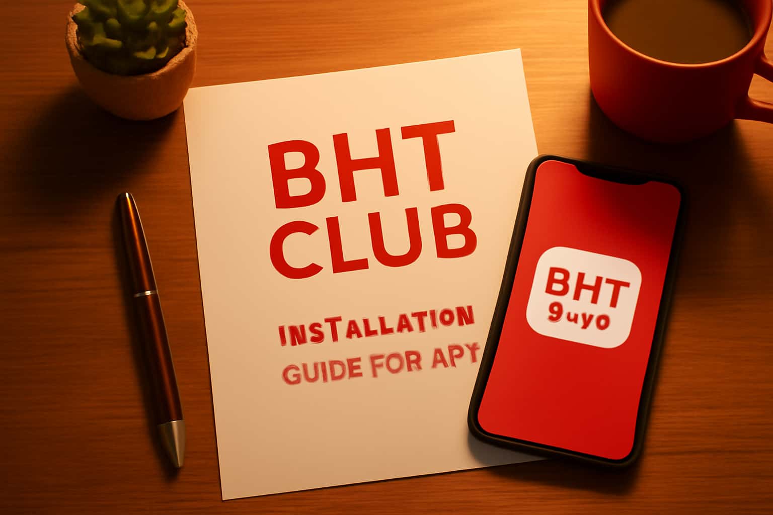 An informative graphic illustrating the installation process of the BHT Club App.