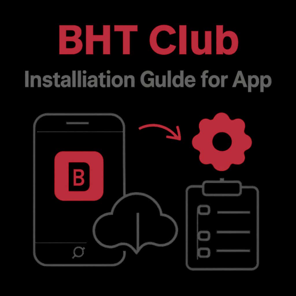 Diagram showing steps for installing the BHT Club App.