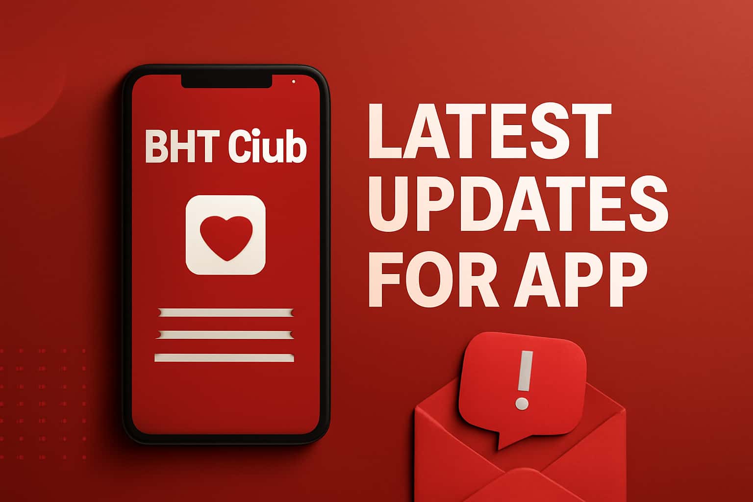 Informational scene about the latest updates for BHT Club App.