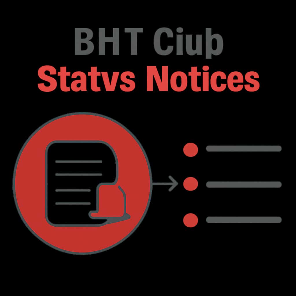An educational illustration about BHT Club Status Notices.
