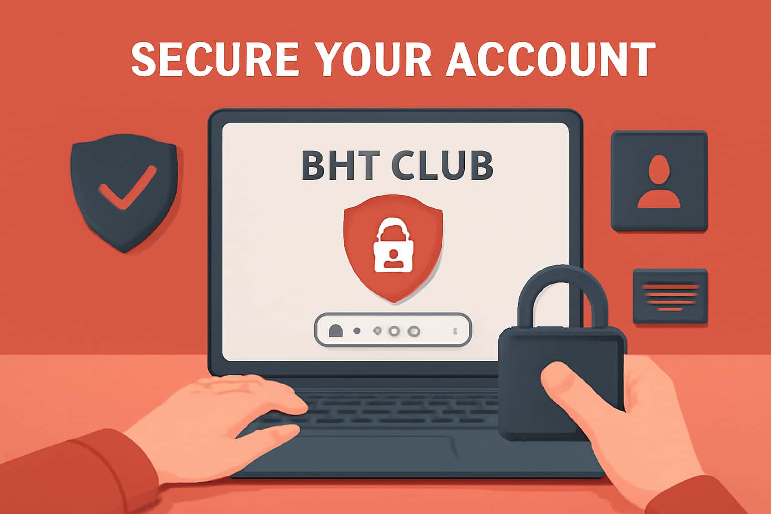 Illustration representing security measures for BHT Club account.