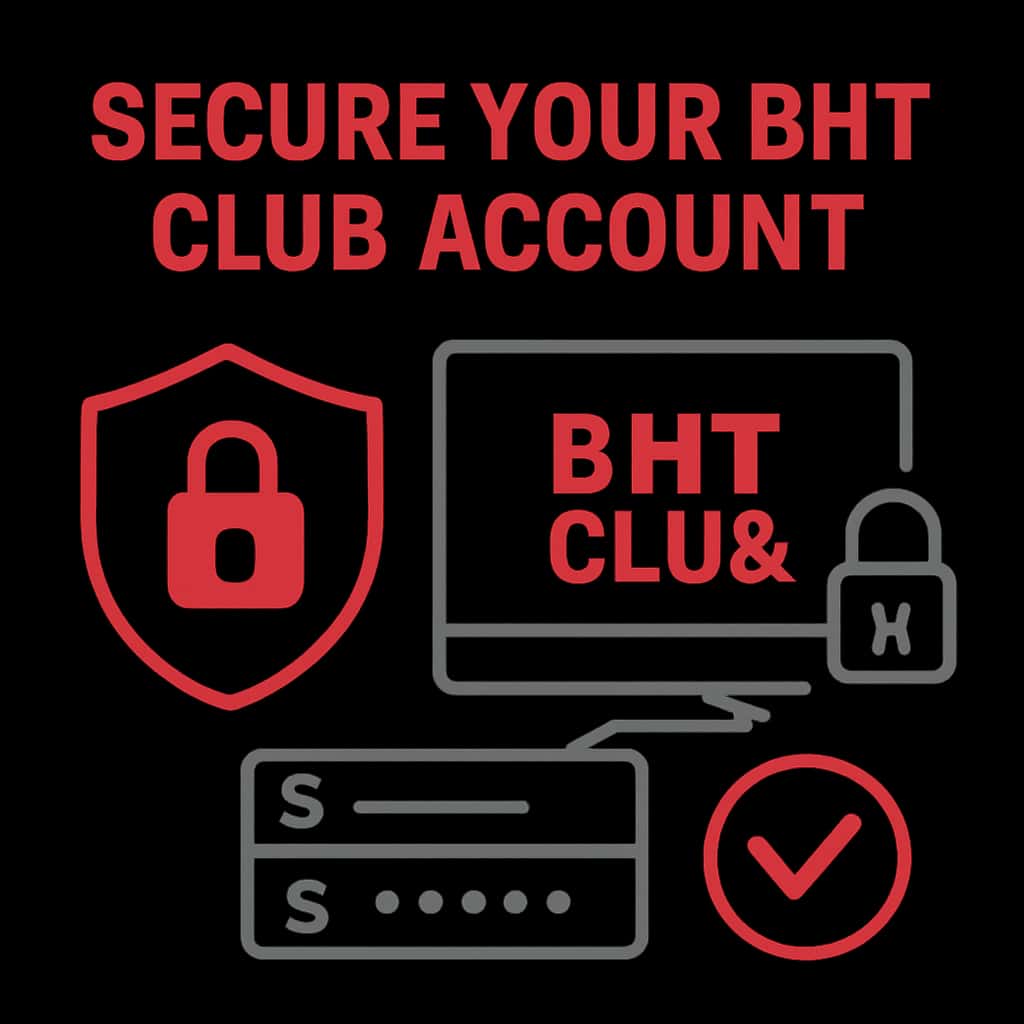 Diagram illustrating steps for securing BHT Club account.